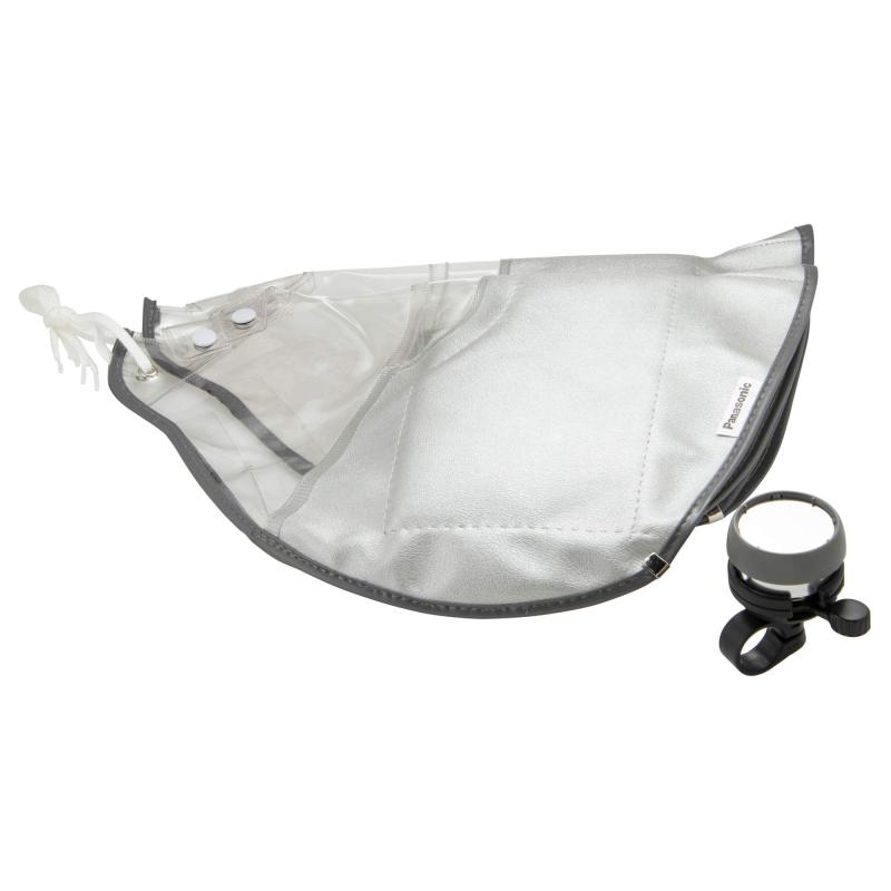 パナソニック(Panasonic) ハンドル カバー 自転車 ブラック/シルバー SAR142