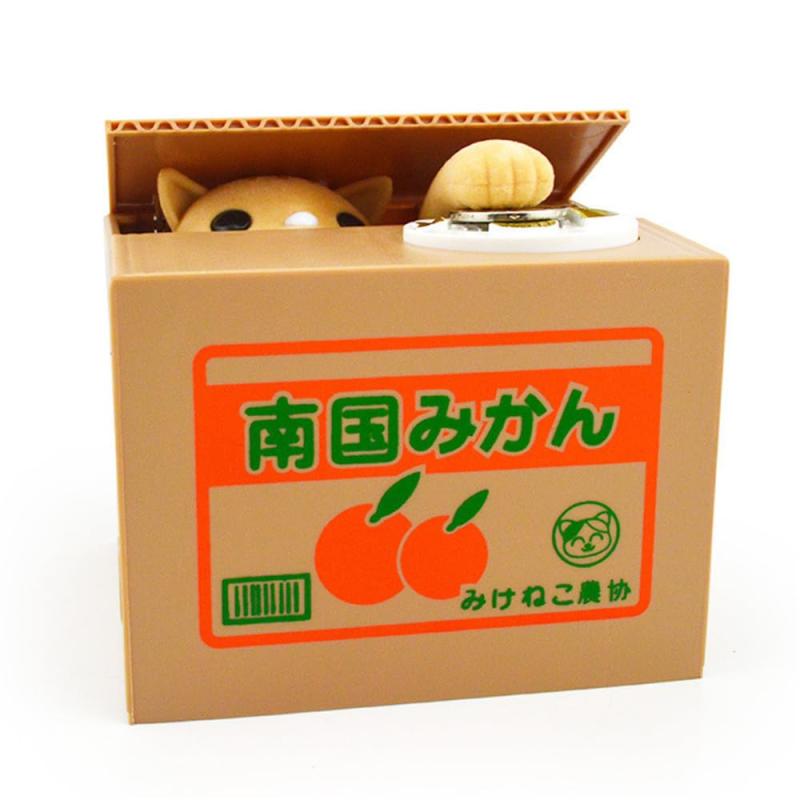 【知育玩具】こどもも大喜びかわいい子猫貯金箱 いたずらバンク 男の子 女の子向けプレゼント 誕生日 こどもの日 クリスマスギフトに ［電池付き］オリジナルモデルで電池が付