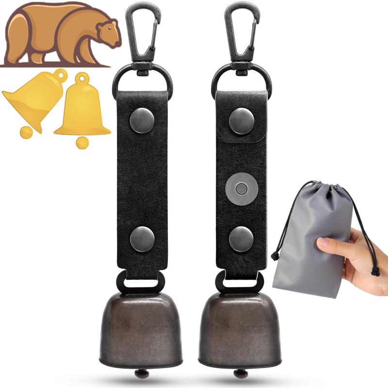 [Fieekty]熊鈴 熊よけ鈴 熊よけベル 【2個セット】 消音機能付き 登山 トレッキング 山歩き 山菜取り 熊 鈴 ベル [正規品] 収納袋付き 2個セット