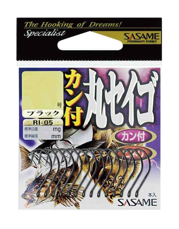 ささめ針(SASAME) RI-05 カン付丸セイゴブラック バラ鈎