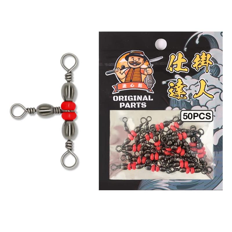 遊心館 高回転トリプルサルカン 徳用50個セット(全9サイズ) 三方サルカン 三又サルカン 親子サルカン 泳がせ釣り 堤防 のませ 青物 ヒラメ ブリ スイベル