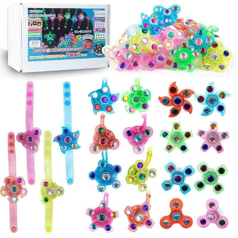 [kakkisan] 子供 景品 光る おもちゃ ブレスレット 指輪 ネックレス 回転可能 Led フラッシュ ピカピカ 光る指輪 キッズおもちゃ パーティーグッズ 縁日おもちゃ 夏祭り 文化祭 子供会 お祭り 花