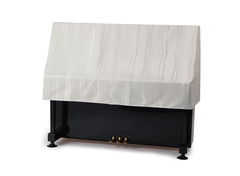 アルプス/日本製アップライトピアノハーフカバー(ジャガードタイプ)H-FL/M-L兼用サイズ ライトグレー系レザー風エンボス加工