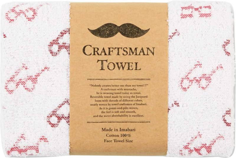 宮本 日本製 フェイスタオル クラフツマンタオル グラス レッド 34×90cm