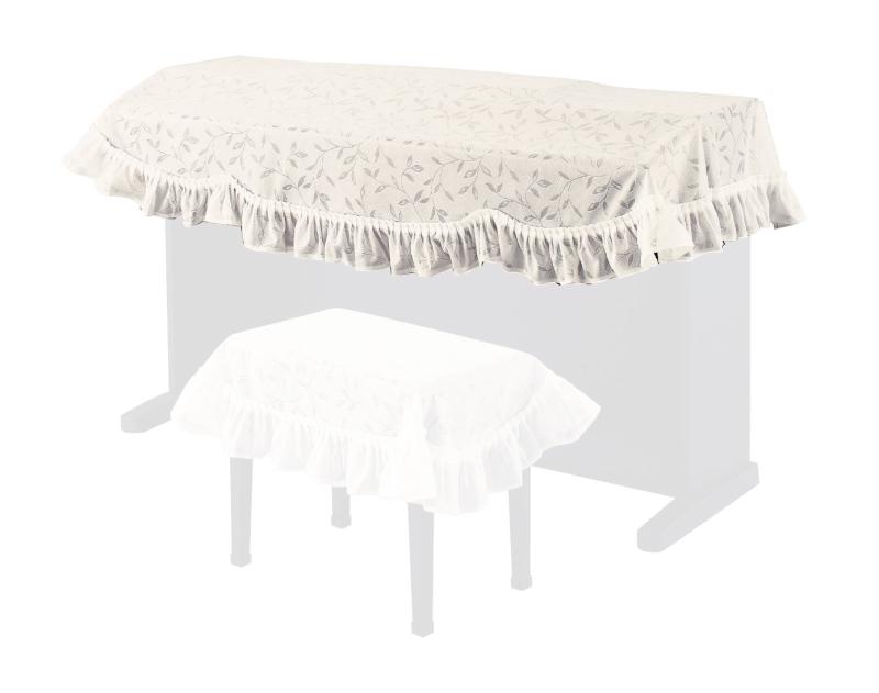 アルプス/デジタルピアノカバー(ジャガードレースタイプ)D-BL/フリーサイズ日本製穏やかに揺れる草原のイメージ、少し光沢の質感に浮き上がるリーフ柄。シンプルな共フリルスタイル。間口約190cm×奥行約90cm掲載の椅子カバーはすべて別売となります