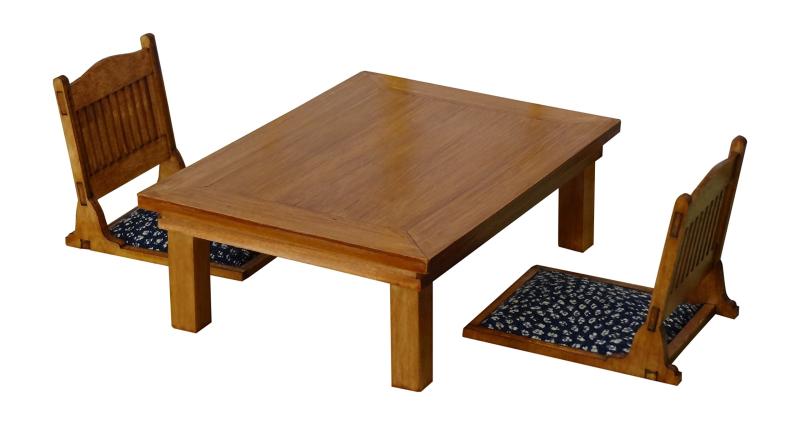 Cobaanii mokei工房 コバアニ模型工房 1/12 座卓と座椅子のセット 組立キット WZ-008