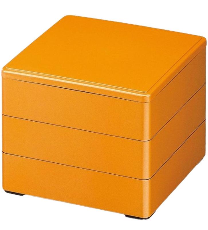J-kitchens 重箱 3段 4.5寸 彩 お重箱 金 13.4cm x 13.4cm x 12.7cm 日本製