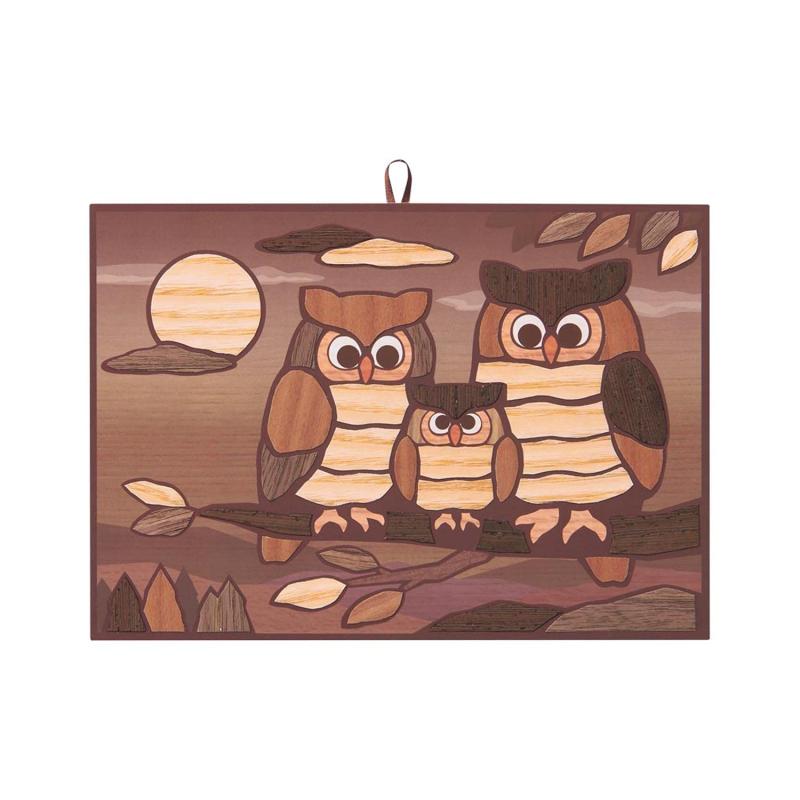 さくらほりきり 天然木のさくらあーと・ふくろうファミリー 6480024 ブラウン(3)