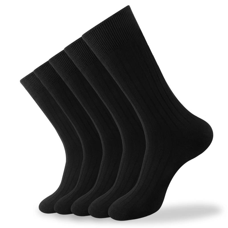 [MECOLO] 靴下 メンズ 【5足組・98%綿・抗菌防臭・強化版】 ビジネスソックス 男性 【通気性・吸汗速乾・弾性繊維】 高吸湿 高耐久 四季適用蒸れない 破れにくい 高級 コットン クルーソック