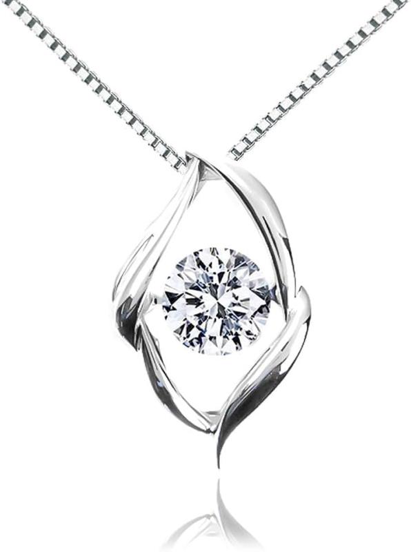 Rakuten - [Diamond Lab] モアサナイト ネックレス ダンシングストーン レディース エレガント SV925 人気 ホワイトゴールド ベネチアンチェーン プレゼント 女性 誕生日 [ギフトボックスセット] 人気