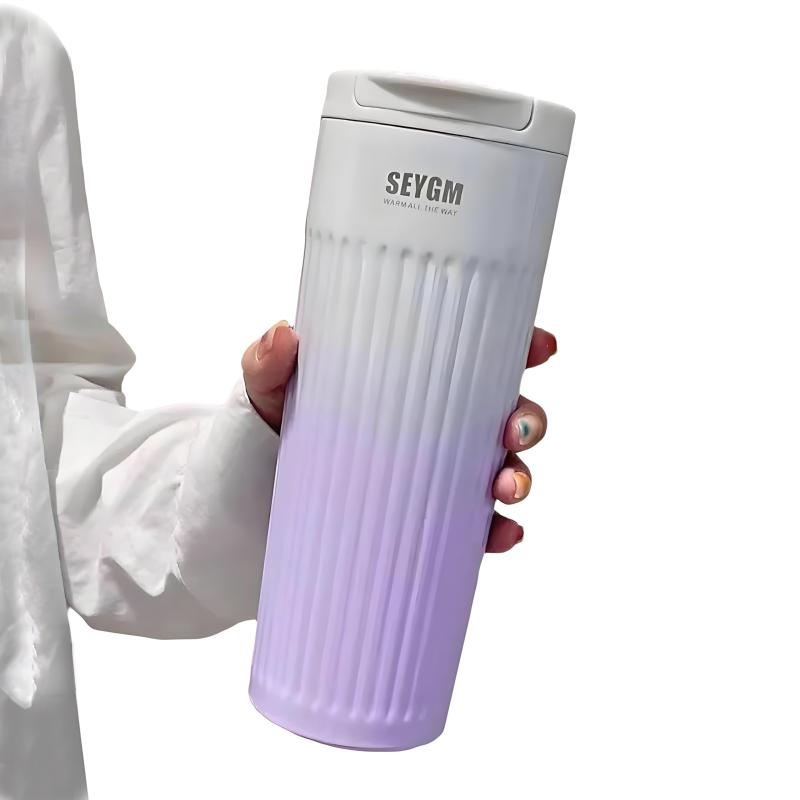 【耐熱性良質ステンレス】IOLOYU 水筒 500ml タンブラー 保温 ボトル 保冷 ウォーターボトル 蓋付きタンブラー 直飲み ステンレスボトル おしゃれ 魔法瓶 ステンレスタンブラー water bottle 女の