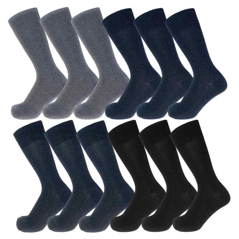 [NAKAMAJITA] 強力抗菌防臭 ビジネス メンズ リブ クルー ソックス 12足セット 靴下 綿混 25－27cm