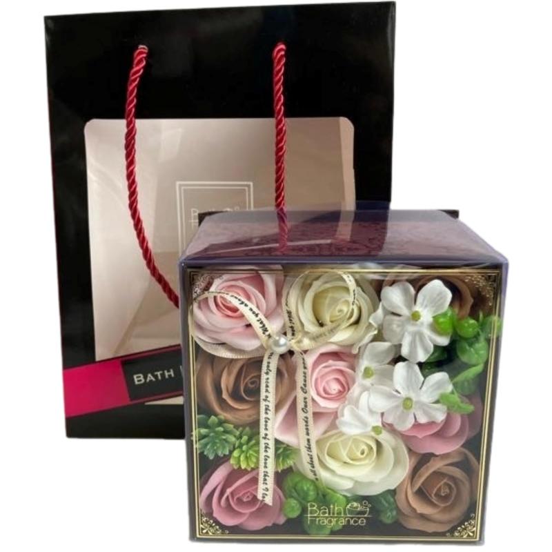 Q-FLA Bath Fragrance(バス・フレグランス) 入浴剤のフラワーアレンジボックス アンティークボックス