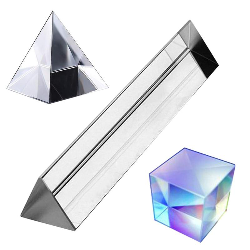 HAMILO プリズムセット 光学ガラス 角柱 三稜鏡 立方体 四角錘 光 屈折 反射 分散 虹