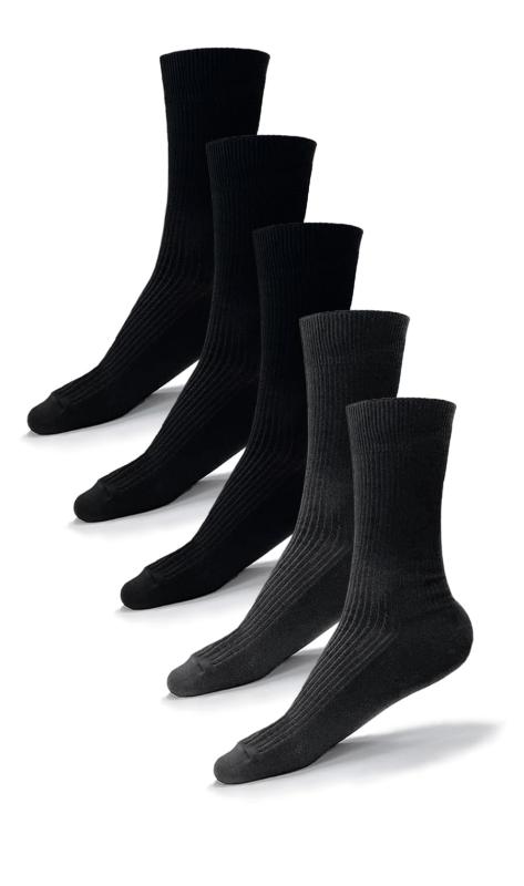 [ヨウフクノアオヤマ] ソックス 靴下 メンズ ビジネス 防臭吸汗 5足組 クルーソックス リブ 吸湿通気 蒸れない 25cm～27cm 無地 オールシーズン R1KEC1-01