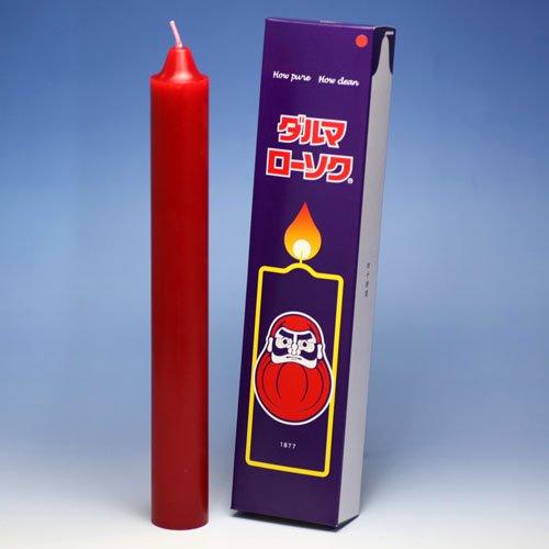 朱ダルマ ローソク 100号/2本 燃焼時間約40時間 750g 日本製 （赤いローソク）