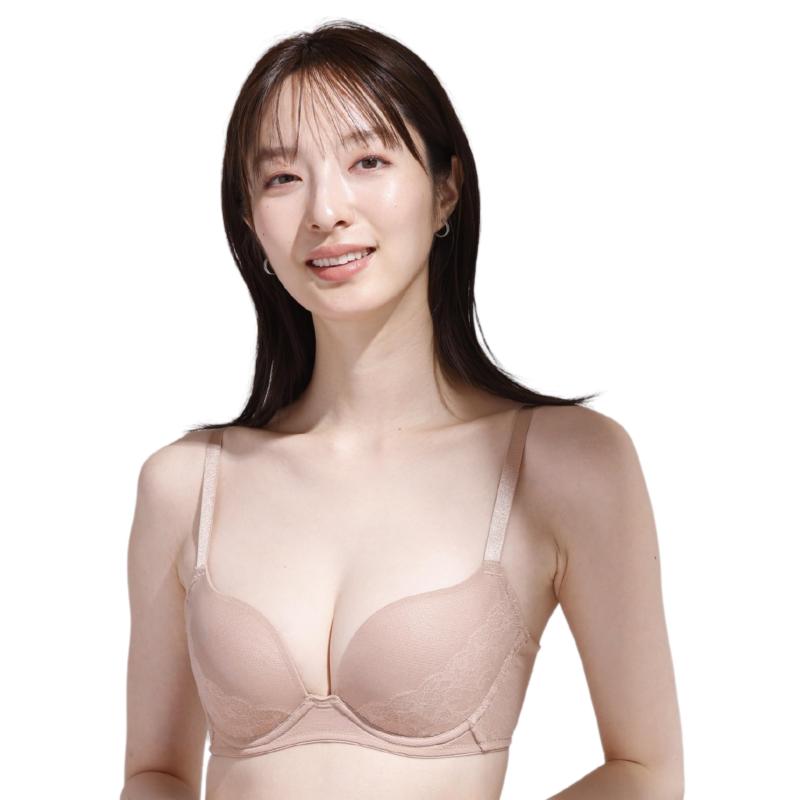 [ルシアン] ブラジャー アウターにひびきにくい シルエット革命 脇高 モールドカップ ワイヤーブラ レディース