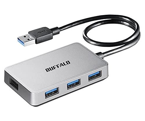BUFFALO USB3.0 バスパワー 4ポート ハブ マグネット付き シルバー