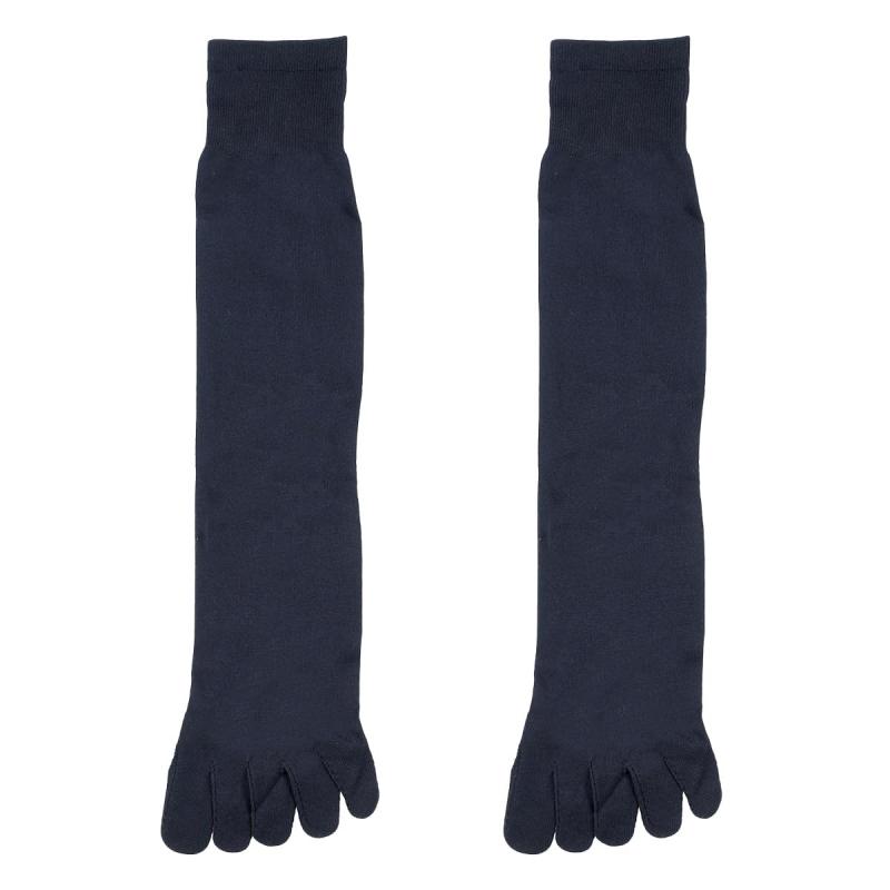 [フクスケ] 満足 無地 クルー丈 2足組 ソックス 靴下 5本指 接触冷感 消臭抗菌防臭 口ゴムゆったり 福助 メンズ 33980WQ