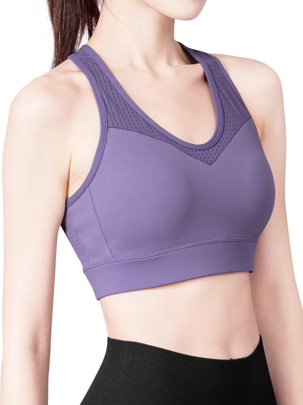 [THREEGUN] スポーツブラ 揺れない 後ろホック 一体型カップ ハイサポート スポブラ ランニングブラ ヨガブラ フィットネスブラ ノーワイヤー トレーニング スポーツブラジャー