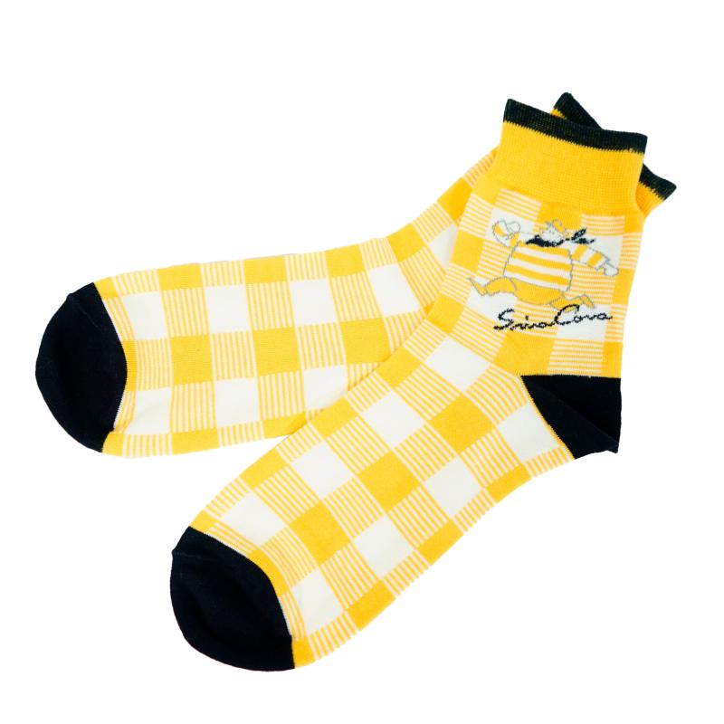 [シナコバ] ソックス ミドル メンズ 25～27cm チェック カジュアル くるぶし アンクル 靴下 船長 24177440