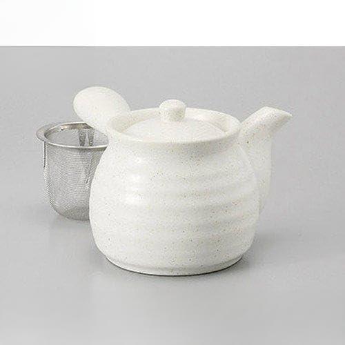 急須 白釉急須 (アミ付) [17.8 x 10.5cm 500cc]
