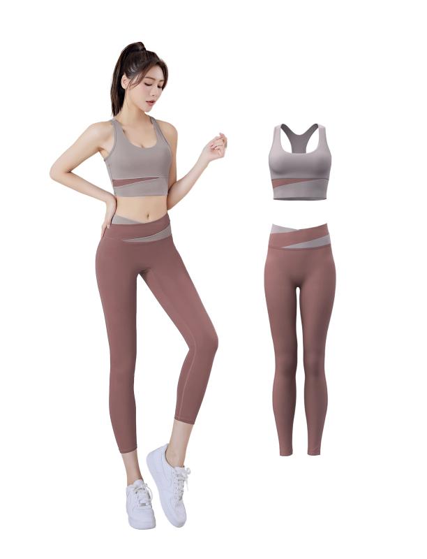Seeya(シーヤ) ヨガウェア レディース 上下 セット トップス スポーツブラ カップ付き レギンス ジム スポーツウェア おしゃれ 可愛い