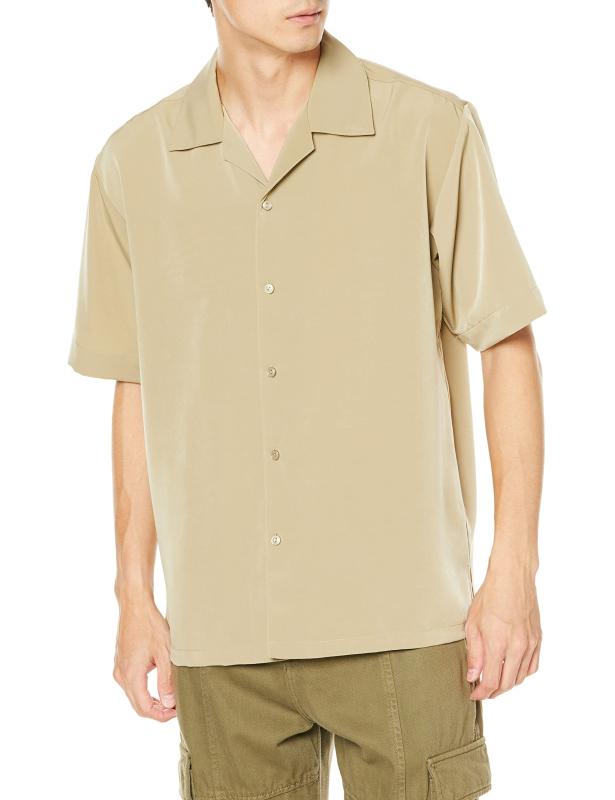 [ユナイテッドアスレ] シャツ シルキー オープンカラーシャツ