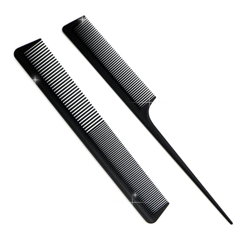 くし コーム 【2本セット】 ヘアコーム 男女兼用 櫛 メンズ レディース 持ち運び 黒 美容師 ヘアブラシ ヘアケア セットコーム リング..
