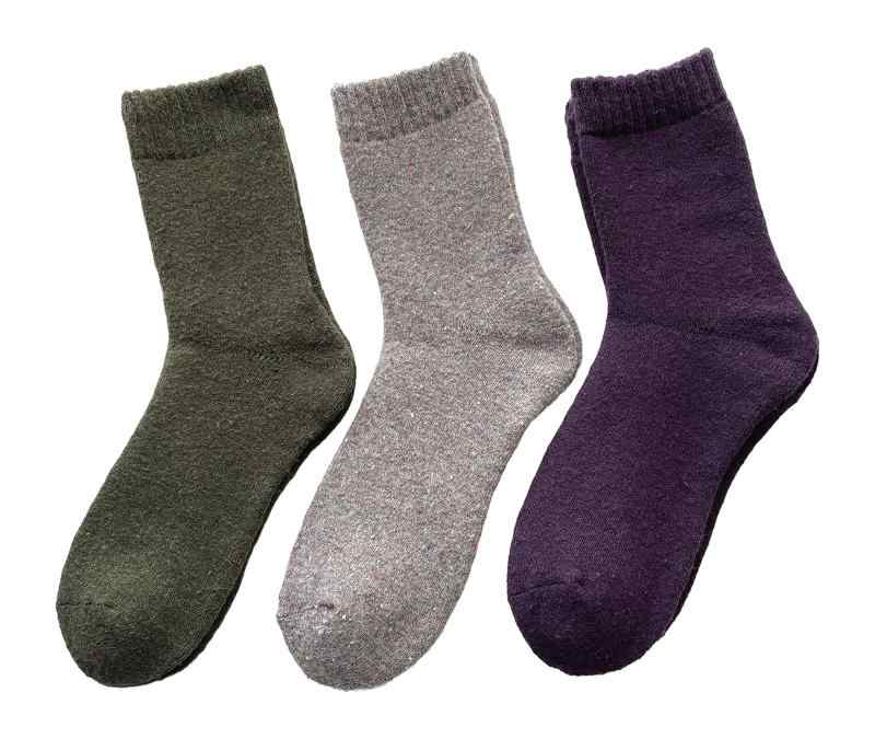 ソックス レディース あったか 毛混 パイルソックス 靴下 厚手 保温 冬 アンゴラ混 3足組（柄はお任せ） C75