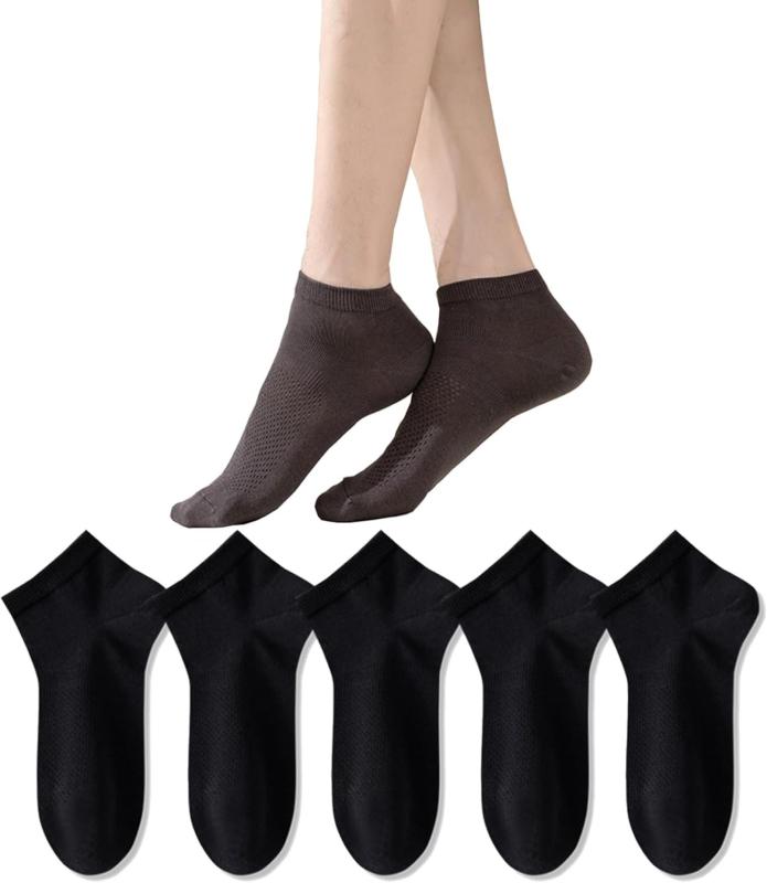 [MARKALEALOO] 靴下 メンズ ソックス 綿 5足セット 抗菌·防臭 24-27CM くるぶし カジュアルソックス おしゃれ スポーツ 通気性 吸汗速乾 クルーソックス 春夏秋