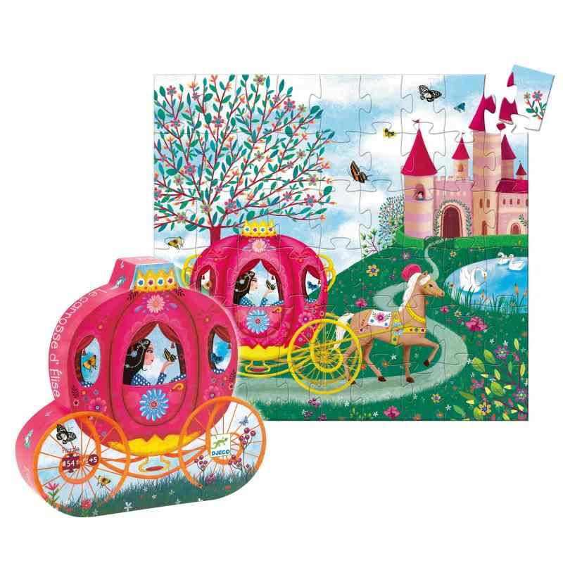 DJECO ジェコ シルエットパズル エリーゼズ キャリッジ 36ピース ジグソーパズル パズル モンテッソー..