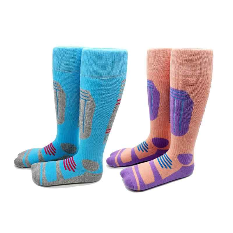 [ハザコ] スノーボード ＆ スキー用 男女兼用 厚手 スキーソックス 防寒 靴下 アウトドアウェア ハイソックス レディース/メンズ適用 厚手 段階着圧1/2/3足入り