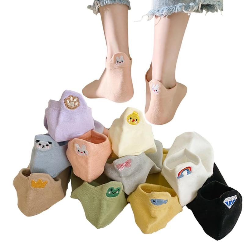 [Yolrky] 靴下 レディース くるぶし 可愛い スニーカーソックス カラフル クルーソックス フットカバー おしゃれ