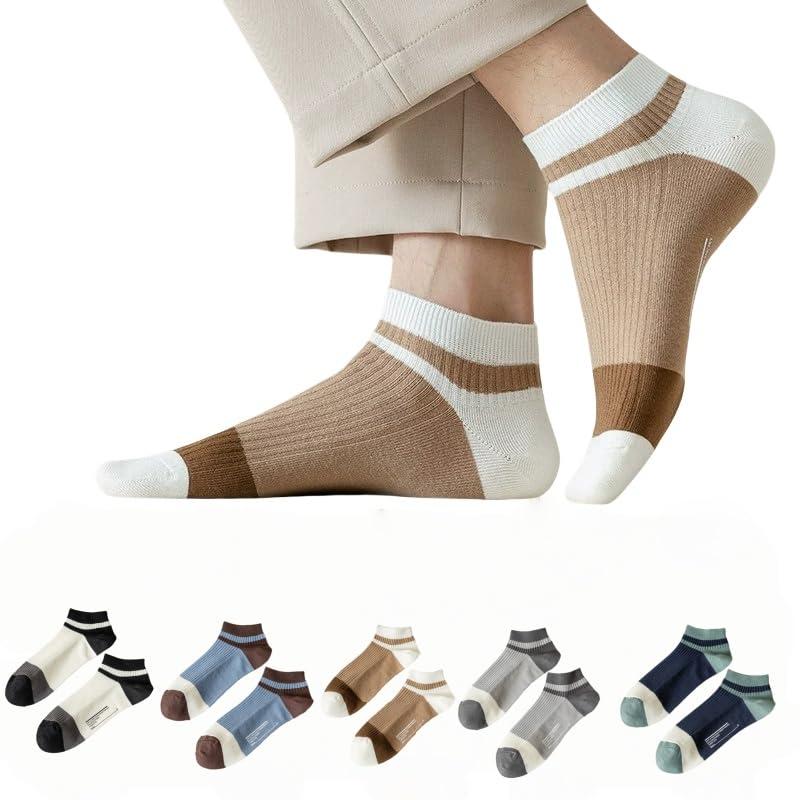 [YAYUPLUS] 靴下 メンズ 5足セット ソックス 綿 抗菌·防臭 24-27CM くるぶし カジュアルソックス おしゃれ スポーツ 春夏秋 ビジネス 仕事 通学 通気性 吸汗速乾 プレゼント