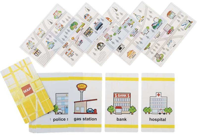 こども 英語 教材 フラッシュカード 学習 英検教材 カードゲーム 幼児 小学生 英語教室 英単語 バイリンガル flashcards English ESL 公文 Jetty International Map 町の施設名に関する単語 バイリンガル