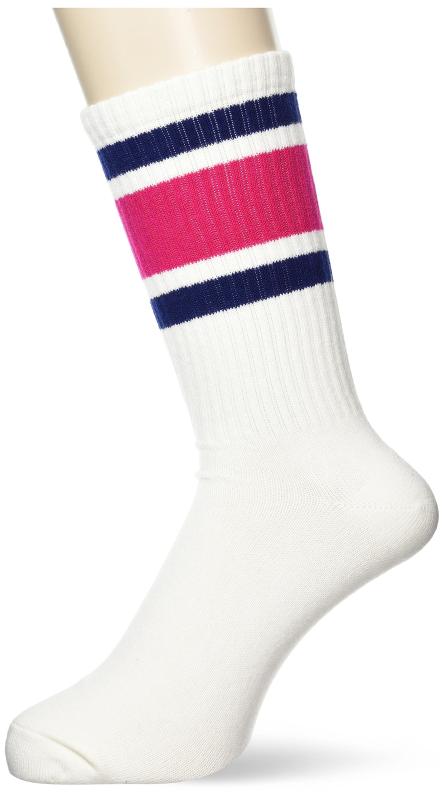 [フクスケ] 3本ライン リブクルーソックス 2足組 メンズ