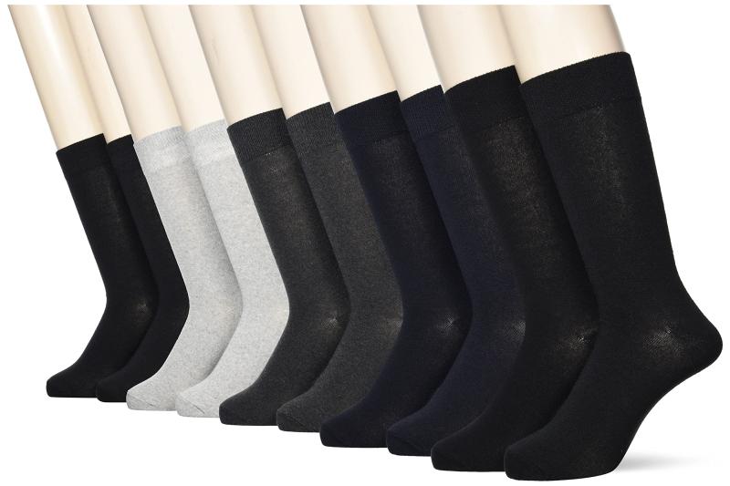 [イヤシ] メンズクルーソックス 綿混クルー