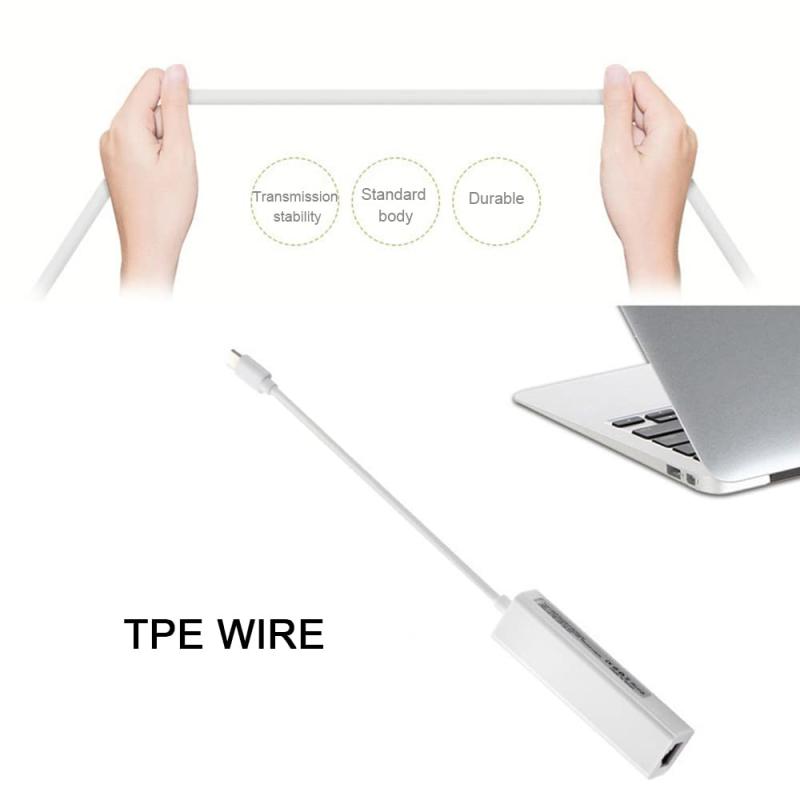 JSER RJ45 8P8C FTP STP UTP Cat 5e オス USB 3.1 Type C USB-C - 複数の3ポート USB2.0ハブ イーサネット 100Mbps ネットワークLANアダプター付き