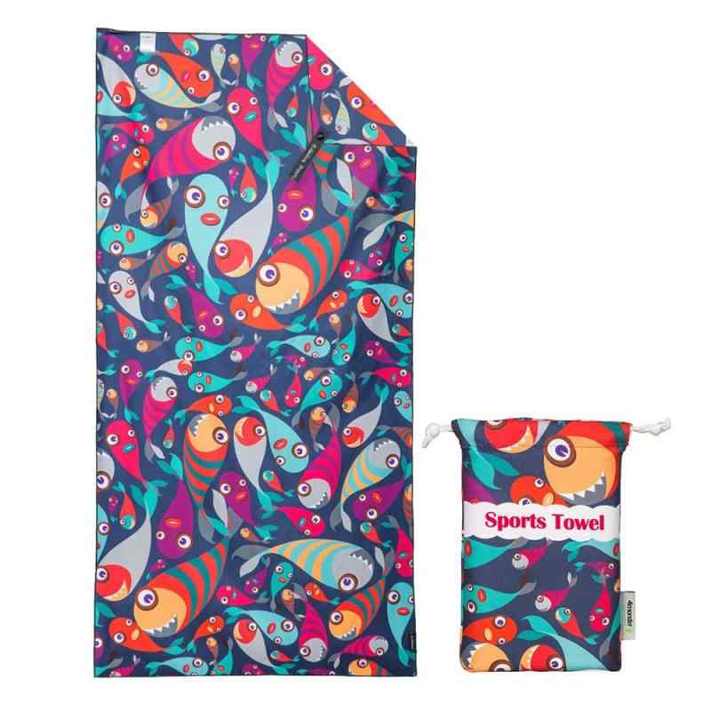 4Monster スイムタオル ビーチタオル 収納袋付き ポータブル 柔らかい マイクロファイバータオル 水泳用 旅行タオル 吸水速乾 可愛い 軽量 通気性 防砂 プール・海水浴・スポーツに最適