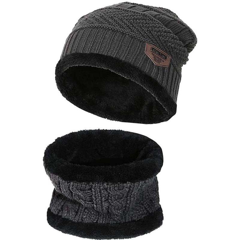 [Mitigo] キッズ 防寒 保温 ニット帽子 キッズマフラー ネックウォーマー 裏起毛2点セット 子供冬帽子 アウトドア 通学 雪遊び プレゼント 男の子 女の子 2