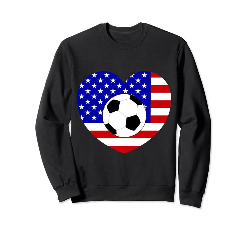 ハート型 アメリカ国旗 サッカーボール デザイン トレーナー