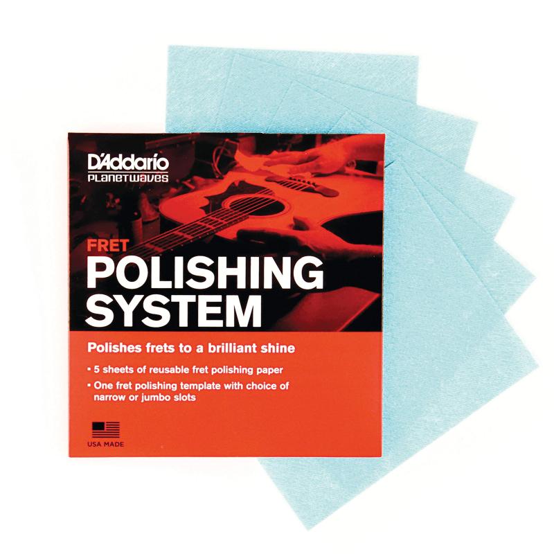D'Addario ダダリオ フレット磨き用システム Fret Polishing System PW-FRP (ポリッシュペーパー5枚/指板カバーテンプレート)