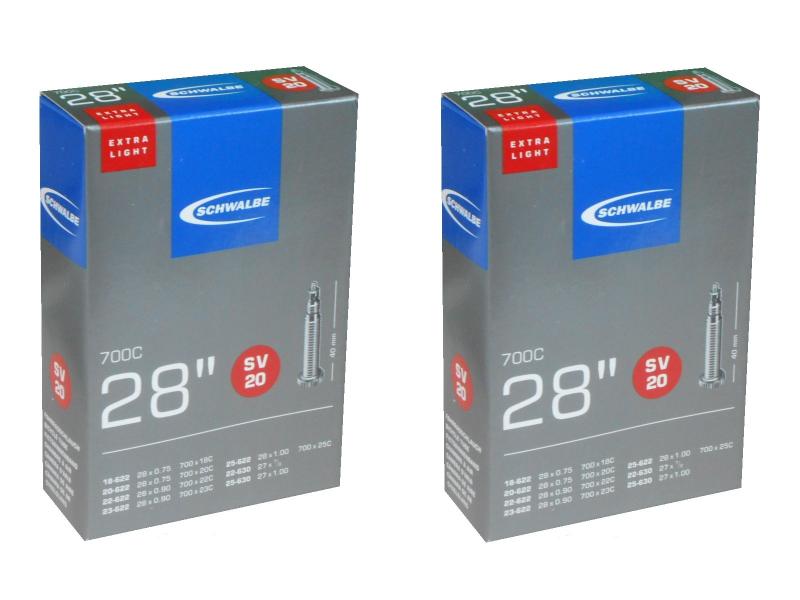 2本セット SCHWALBE(シュワルベ) 700×18/25​C用軽量チューブ 仏式 40mm 20SV [並行輸入品]