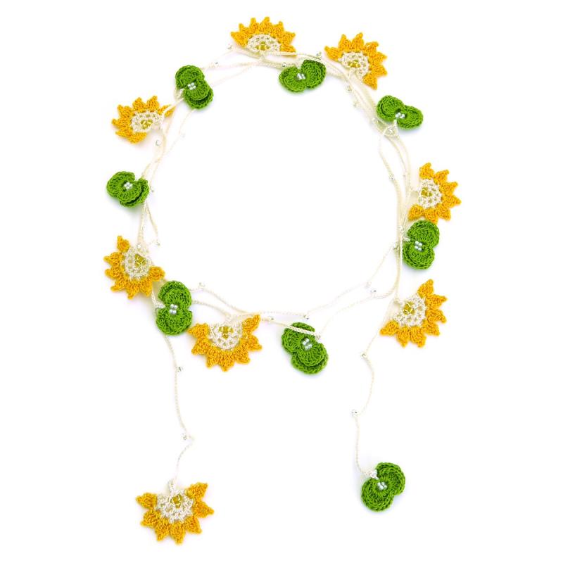 オリムパス製絲 編み物キット オヤのビーズ アクセサリー プチフラワーラリエット AK-18