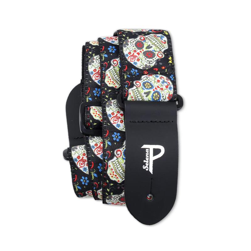 Perri's/ペリーズ TWS-6802 ブラックスカル柄 ジャカード調 ギターストラップ HOPE JACQUARD BLACK SKULLS世界的ストラップブランド ペリーズのGUITAR STRAP