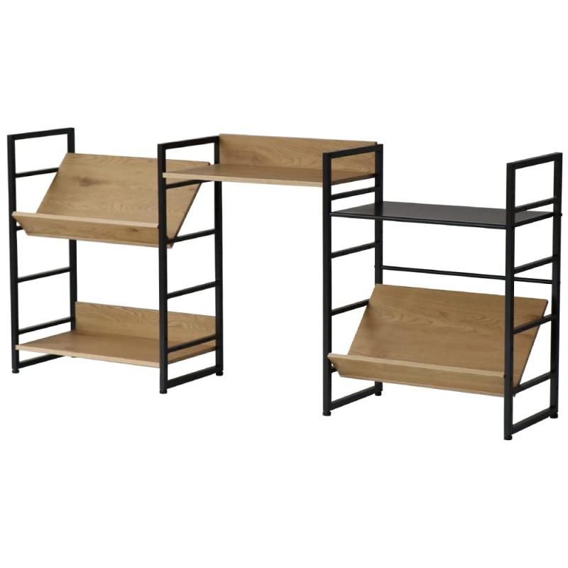 オープンラック ユニットラック fleck 収納ラック 木目柄 スチール 組み合わせ デスク ラック キッチン収納 おしゃれ ユニーク ILR-3603NA ナチュラル