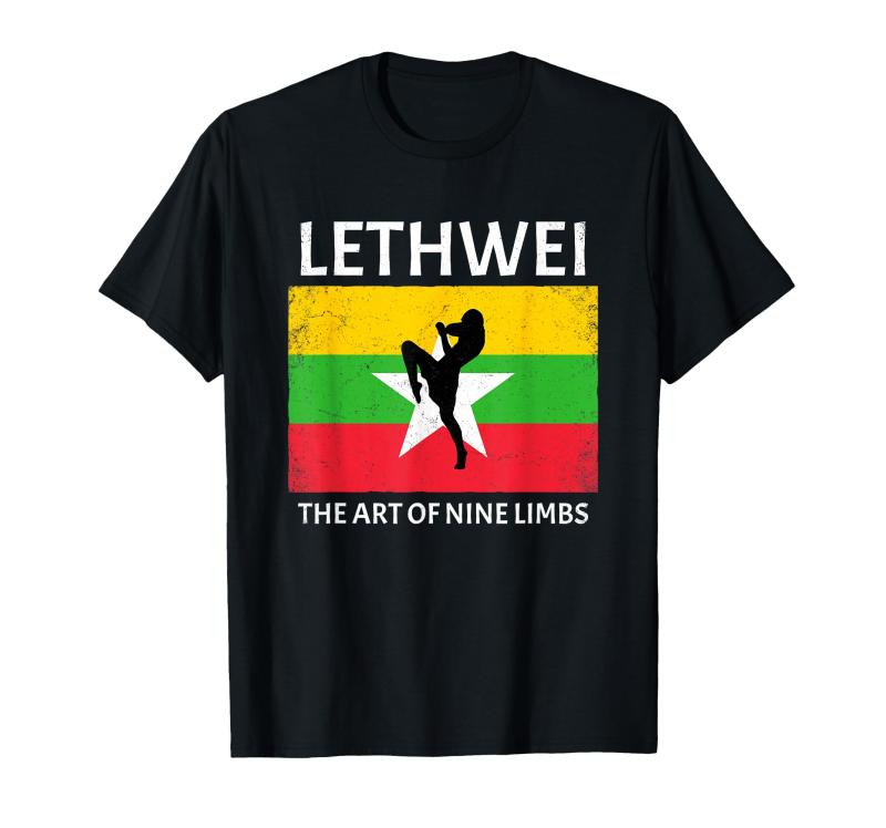 乐天商城 - Lethwei Fighter ラウェイミャンマー国旗 Tシャツ