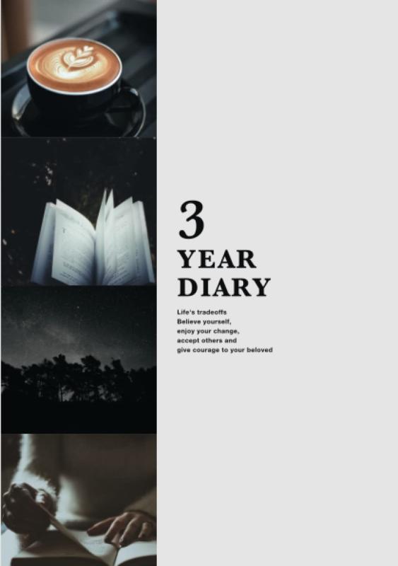 3 YEAR DIARY（3年日記）デザイン・ラテ 毎日数分の続けやすい日記帳 思考力・自己肯定感を高めるトレーニング 大人向け 選べるおしゃれな3デザイン a5サイズ(3.0)
