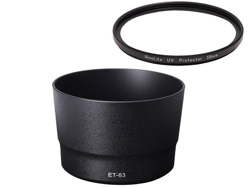 NinoLite ET-63 ��󥺥ա��� & UV�ե��륿��58mm ��2�����åȡ�EF-S55-250mm F4-5.6 IS STM ��� �б�